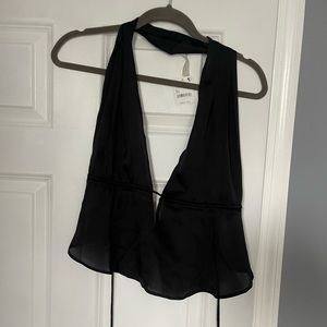 Free People Open Back Satin Going Out Top